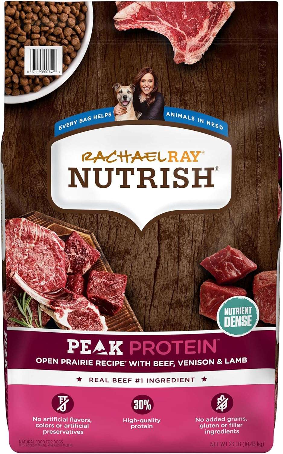 Rachael-Ray-Nutrish-PEAK-Natural-Dry-Dog-Food-Open-Prairie-Recipe-with-Beef-Venison-Lamb-23-Pound-Bag-Grain-Free-Packaging-May-Vary